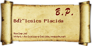 Bölcsics Placida névjegykártya